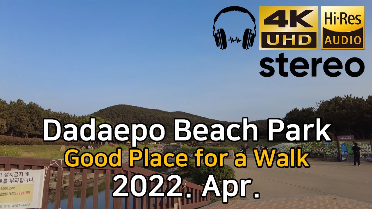 Dadaepo Beach Park, where Residents often go for a Walk, Busan Korea Walk, 2022. Apr. 【4K】