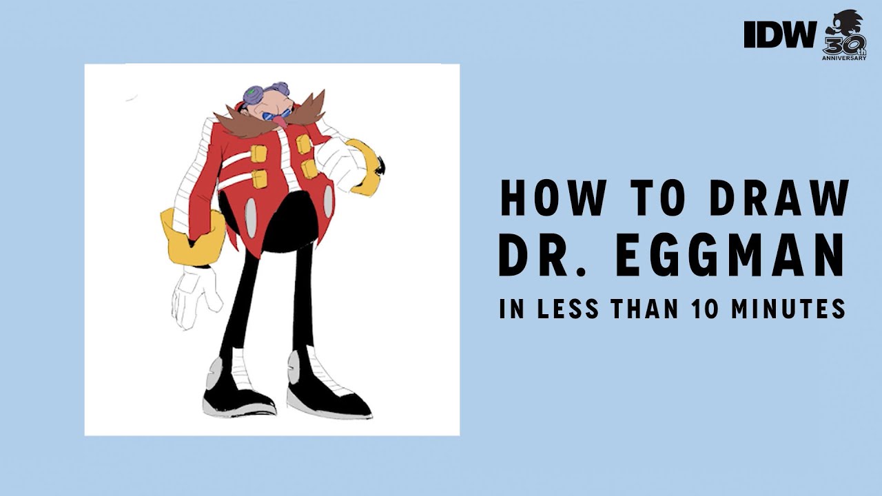 How to Draw Doctor Eggman From Sonic the Hedgehog in 10 minutes