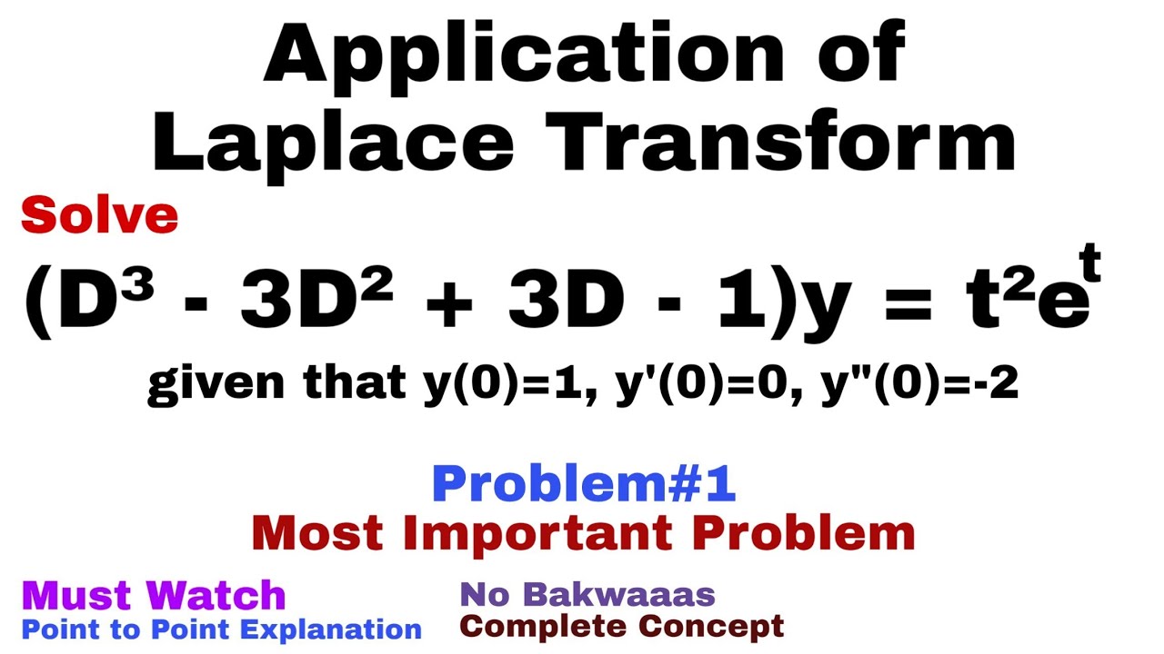 33. Application of Laplace Transform | Complete Concept and Problem#1 | Most Important Problem