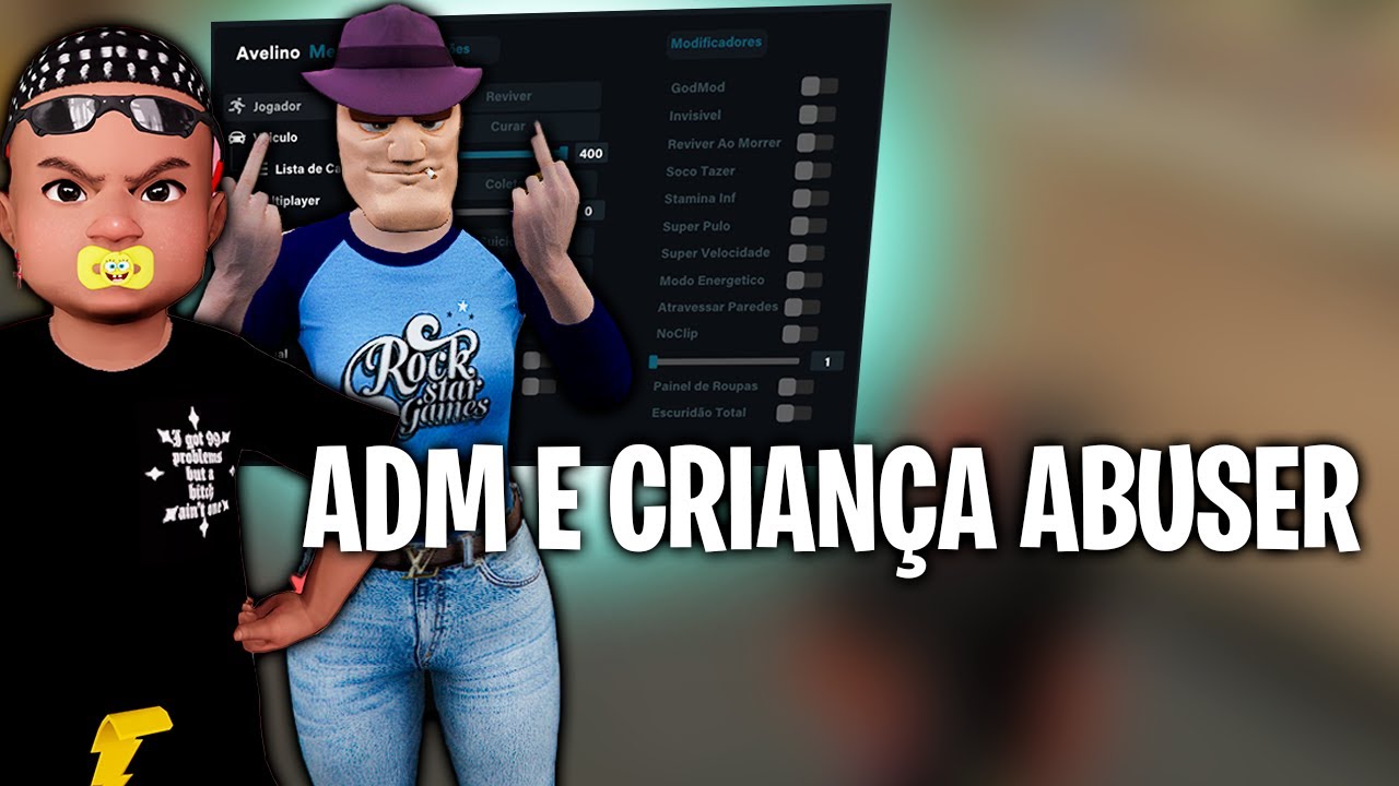 ADM E CRIANÇA ABUSER REGRAS LIXO COM MOD MENU GTA RP