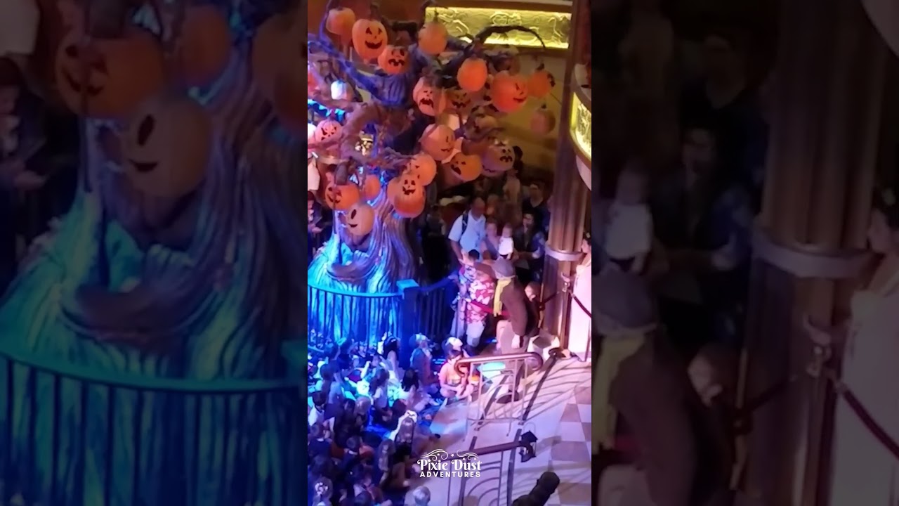 Halloween Tree Lighting onboard the Disney Dream. Halloween on Disney Cruise Line is the best!