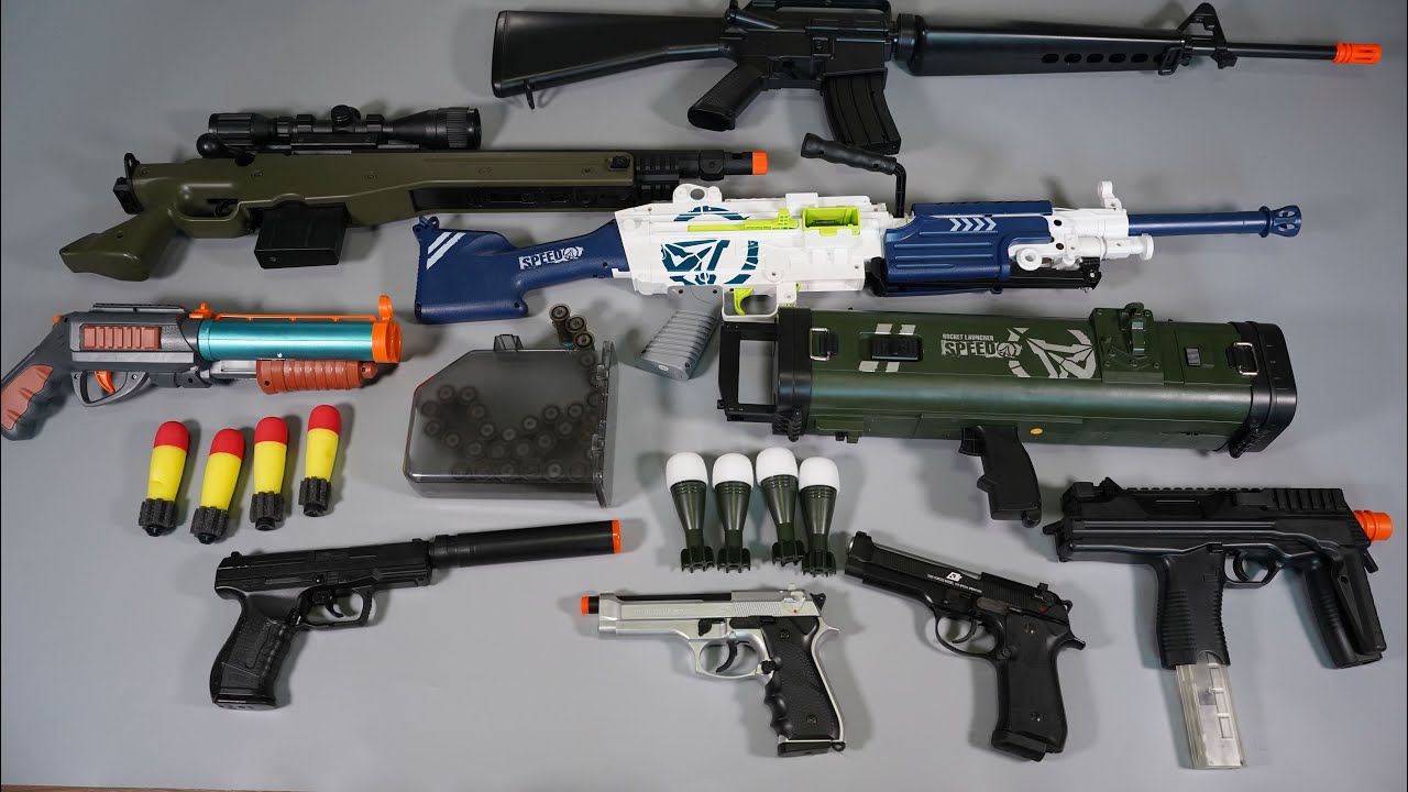 M202 Rocket launcher - Toy Gun - M249 Shell ejecting Nerf Gun - Airsoft Gun - Toy Guns Collection