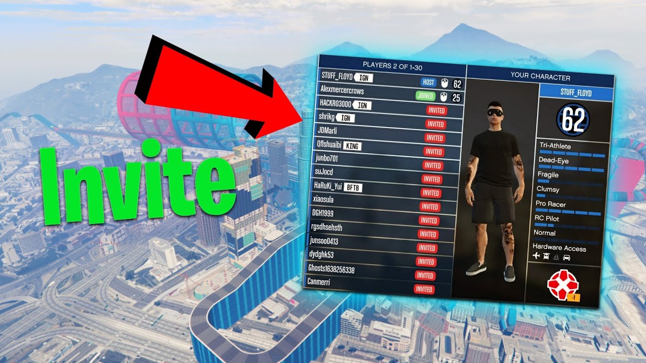 How to invite random players in GTA 5 Parkour Race.