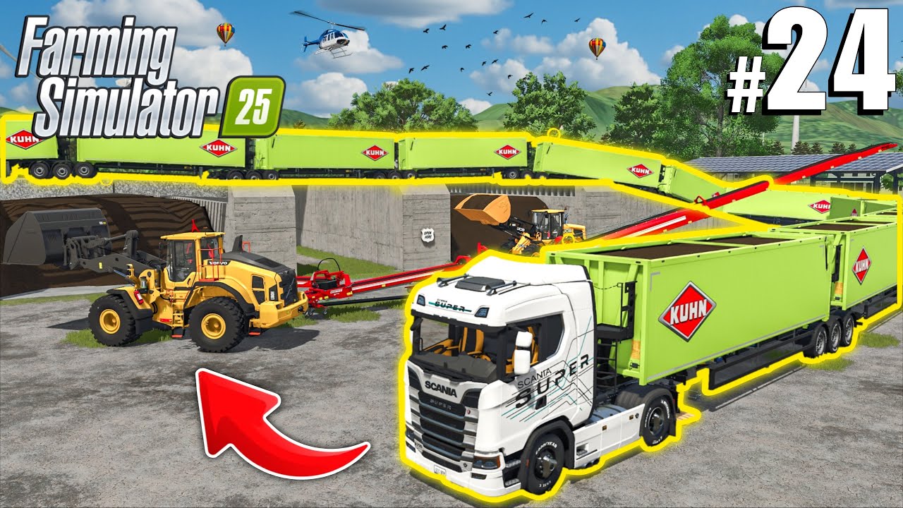 Заполняем САМЫЙ ДЛИННЫЙ АВТОПОЕЗД силосом | МЕГА ФЕРМА | Farming Simulator 25
