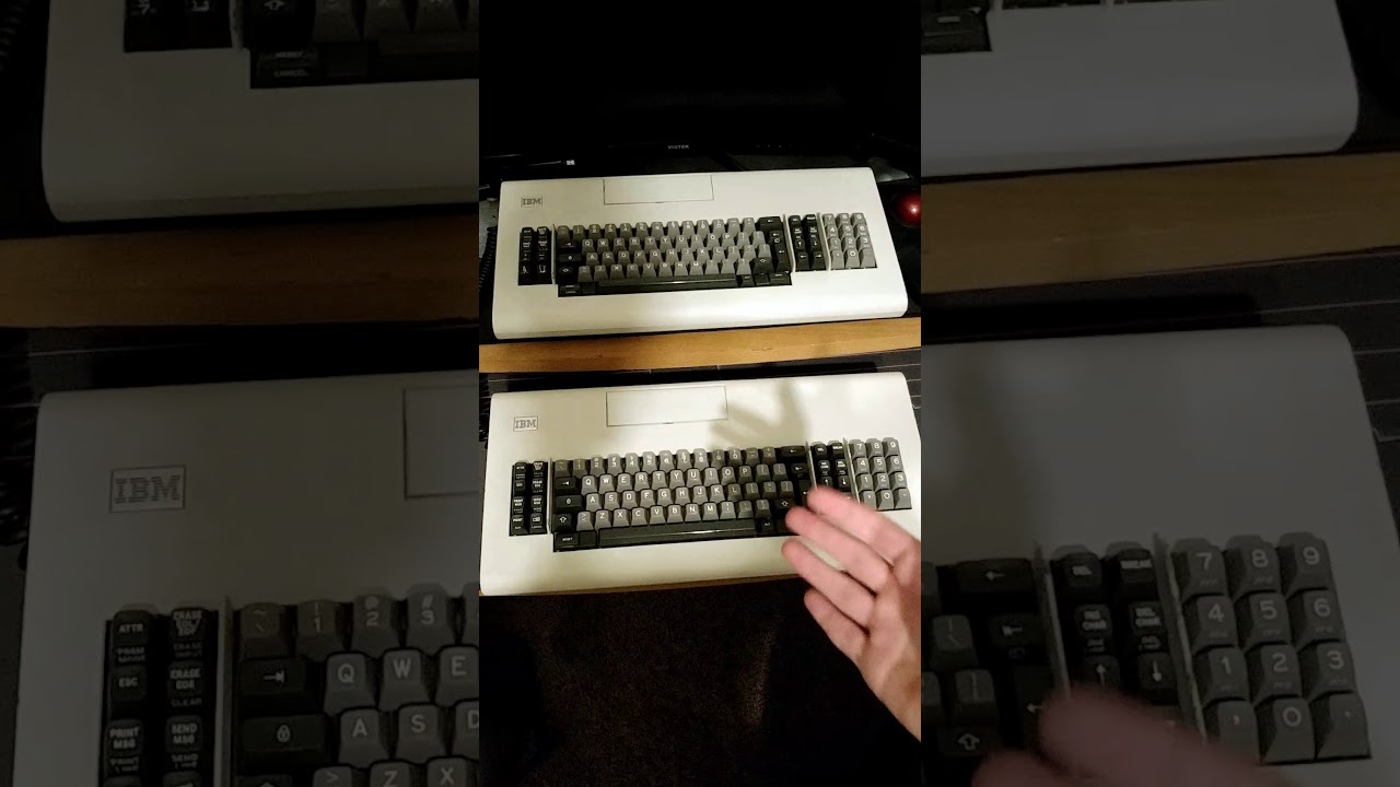 IBM 3101 Beamspring Keyboard unrestored vs restored comparison