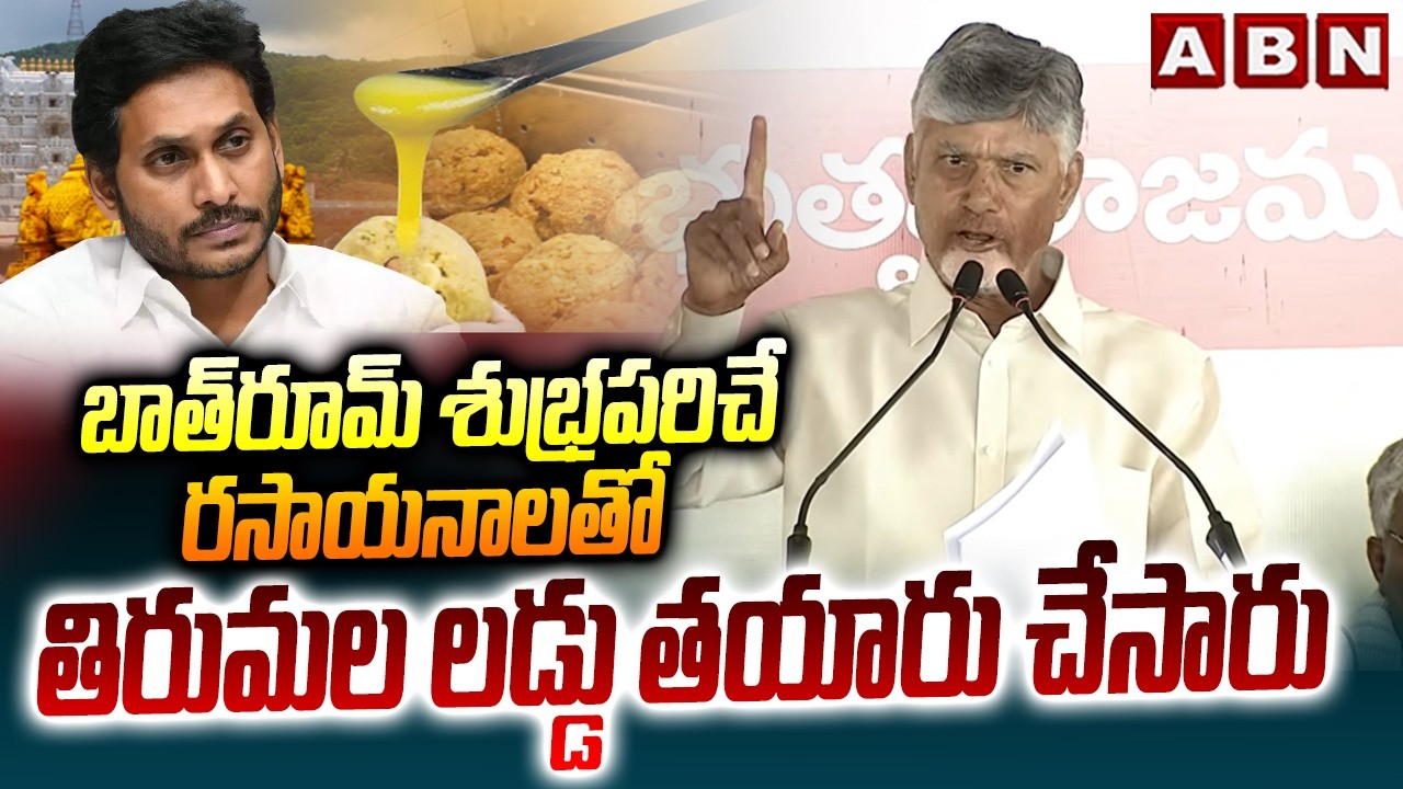 బాత్‏రూమ్ శుభ్రపరిచే రసాయనాలతో తిరుమల లడ్డు తయారు చేసారు | CM Chandrababu Key Comments On Jagan