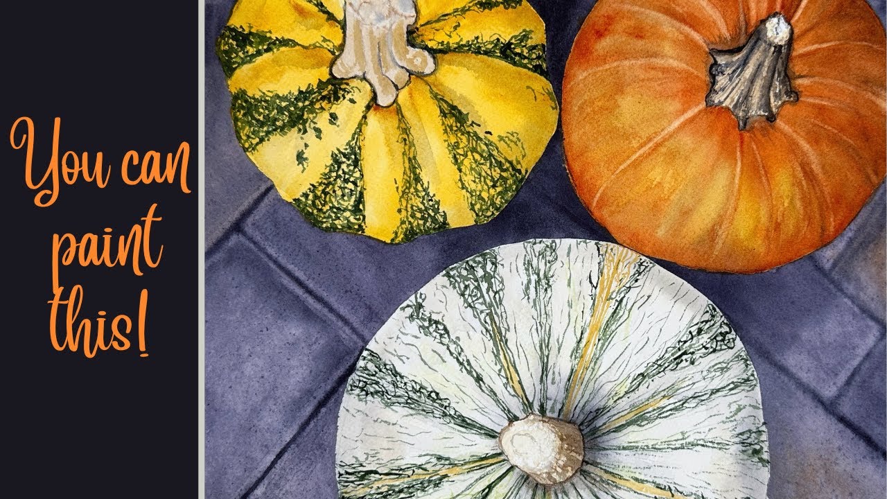 How to Paint Realistic Pumpkins in Watercolor Step by Step