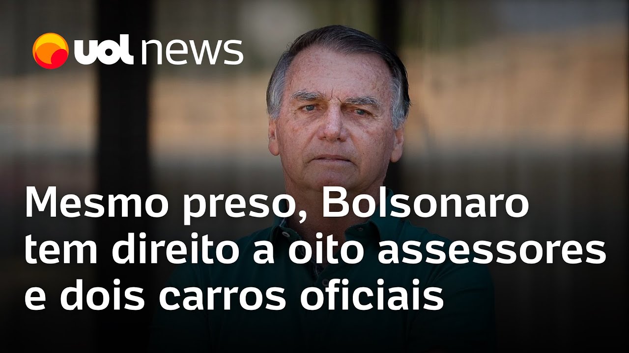 Bolsonaro: mesmo preso, ex-presidente tem direito a oito assessores e dois carros oficiais