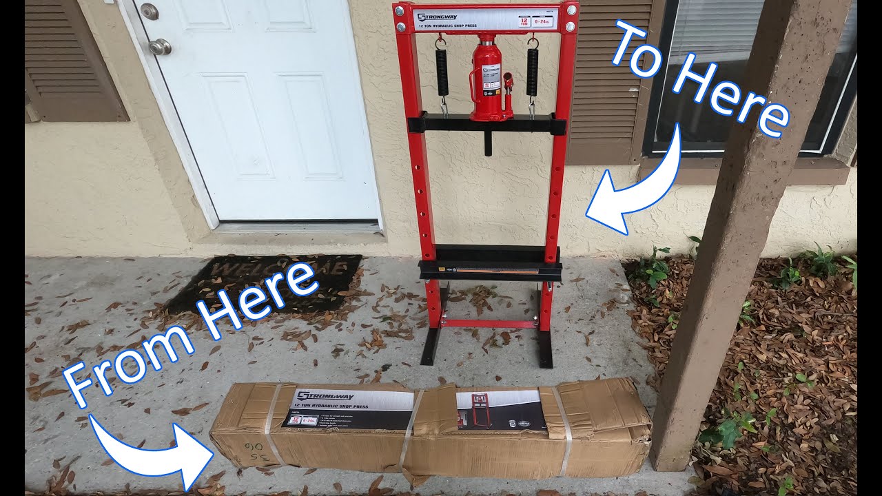 Northern Tool Strongway Hydraulic Shop Press Unboxing and Assembly