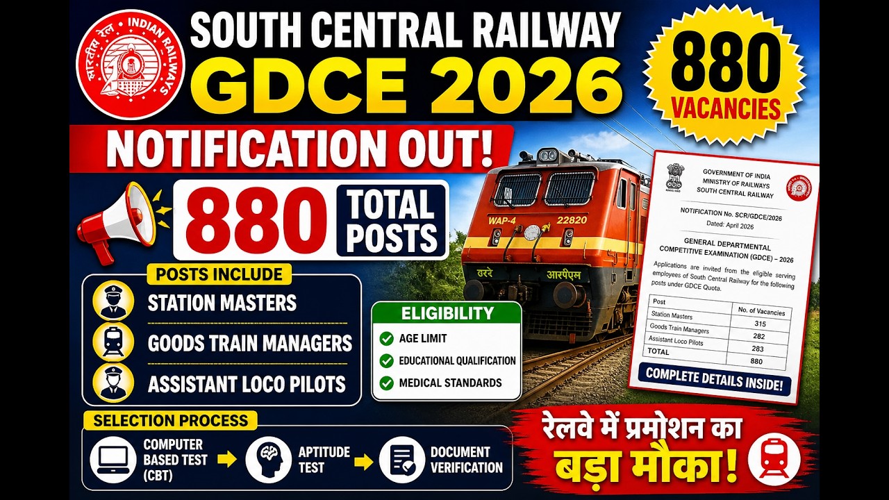 South Central Railway GDCE Recruitment Notification 2026