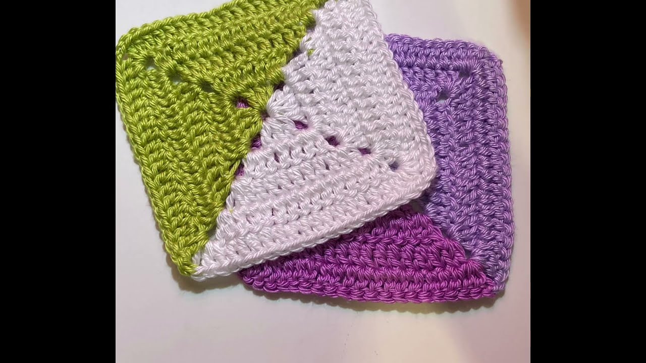 Left Hand Two-Toned Solid Granny Square Pattern