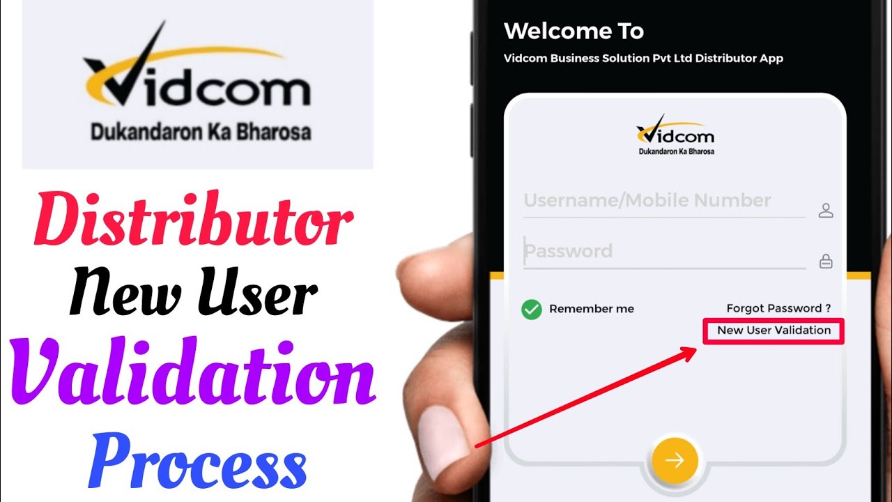 Vidcom Distributor New user Validation (KYC) Full Process By @DailyBusinessOfficial