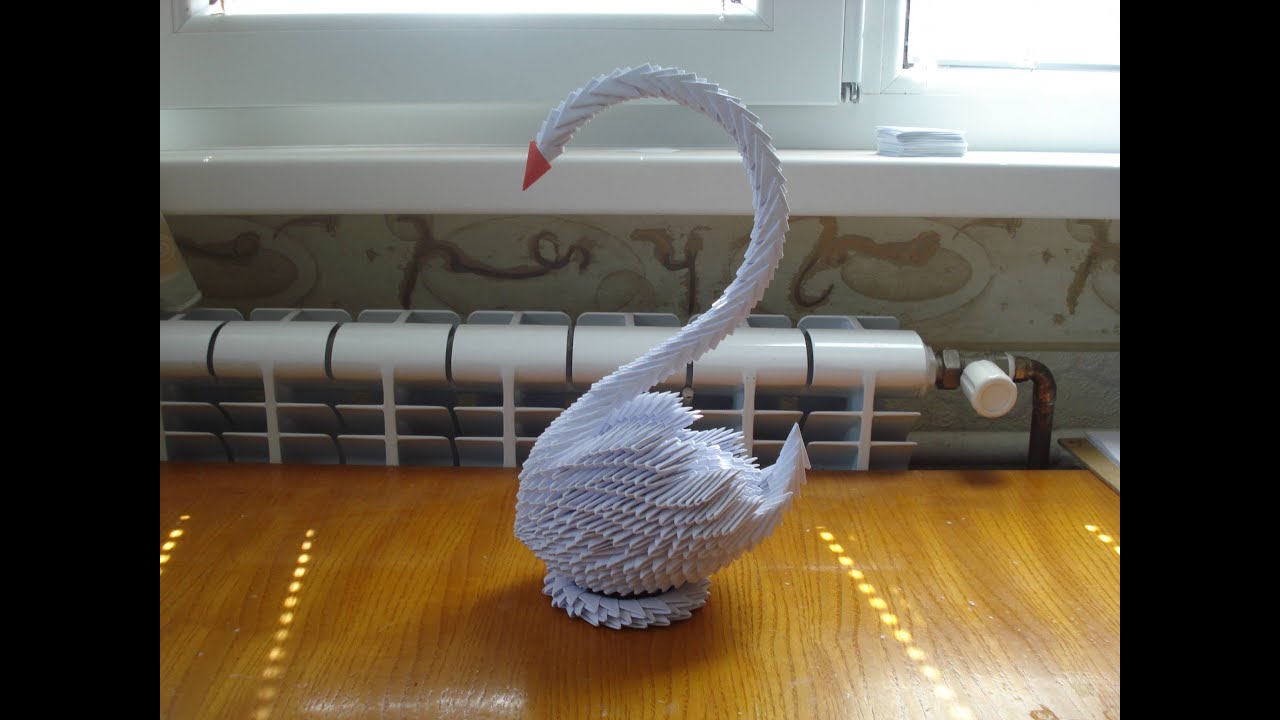 How to make a 3D origami Swan #2