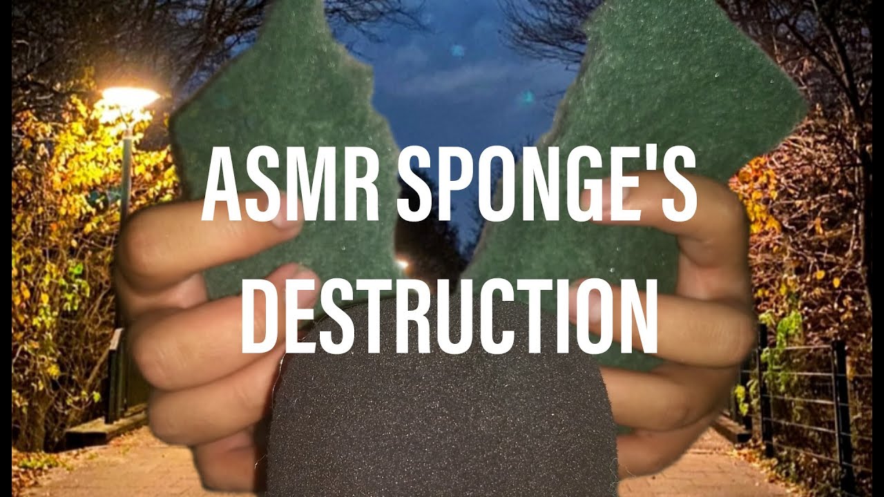 ASMR Breaking sponge & aggressive scratching / No talking / TASCAM