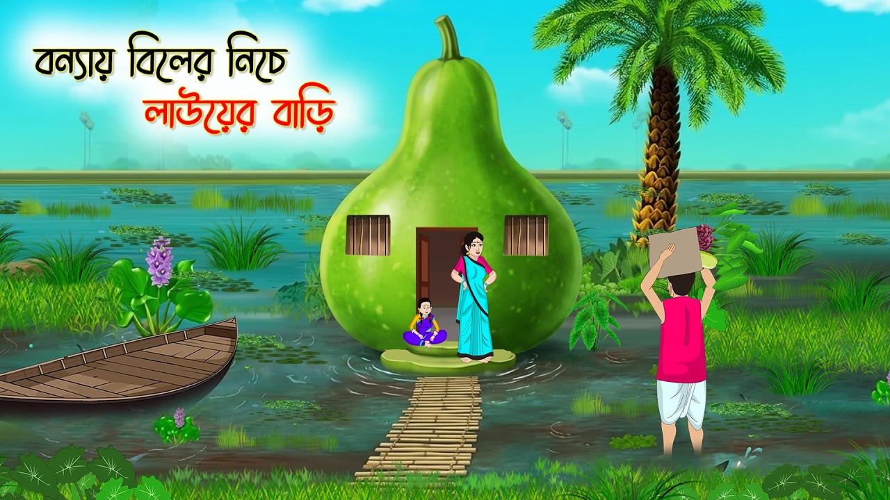 বন্যায় বিলের নিচে লাউয়ের বাড়ি | Village Story | Thakumar Jhuli | Bangla Cartoon