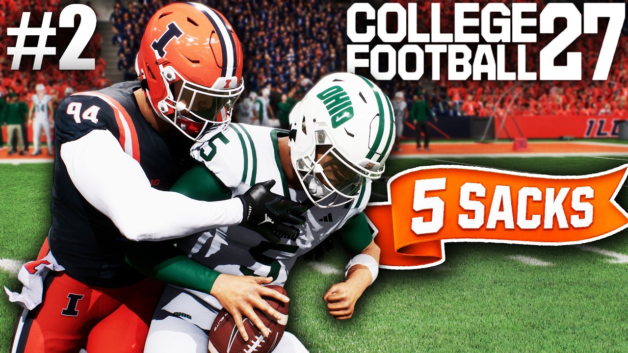 5 сэков за одну игру! College Football 27 Road To Glory, эпизод 2
