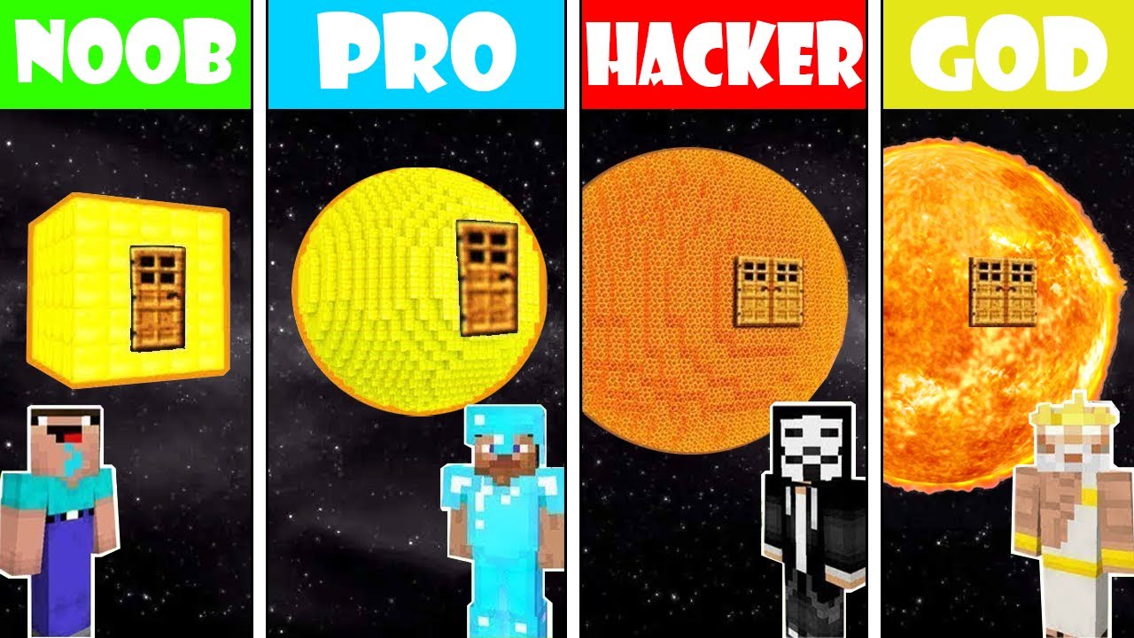 Minecraft NOOB vs PRO vs HACKER vs GOD SUN BASE CHALLENGE in Minecraft ! AVM SHORTS Animation