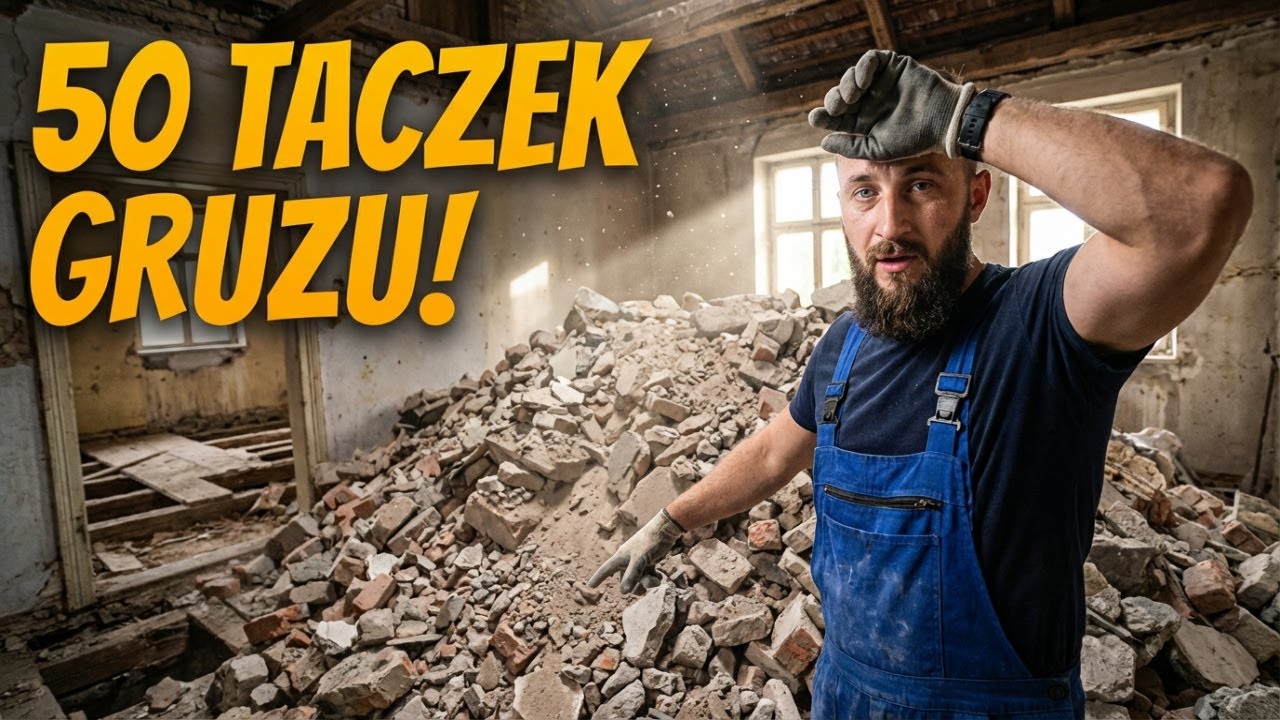 50 taczek gruzu! Mam już tego dość! Wywalam posadzki w starym domu!