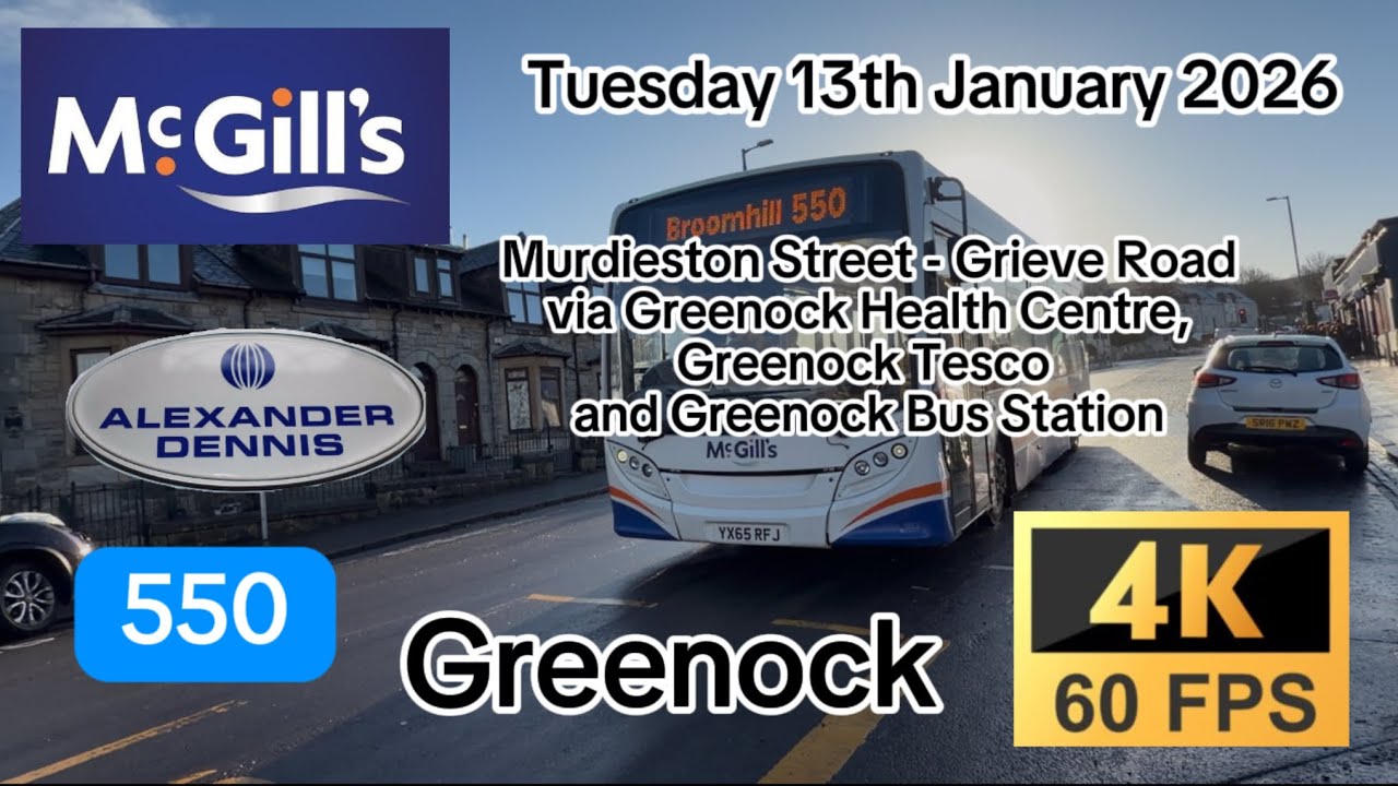McGills Buses | Enviro 200 G8043 YX65 RFJ | 550 | Greenock Murdieston to Grieve Road | 4K 60fps