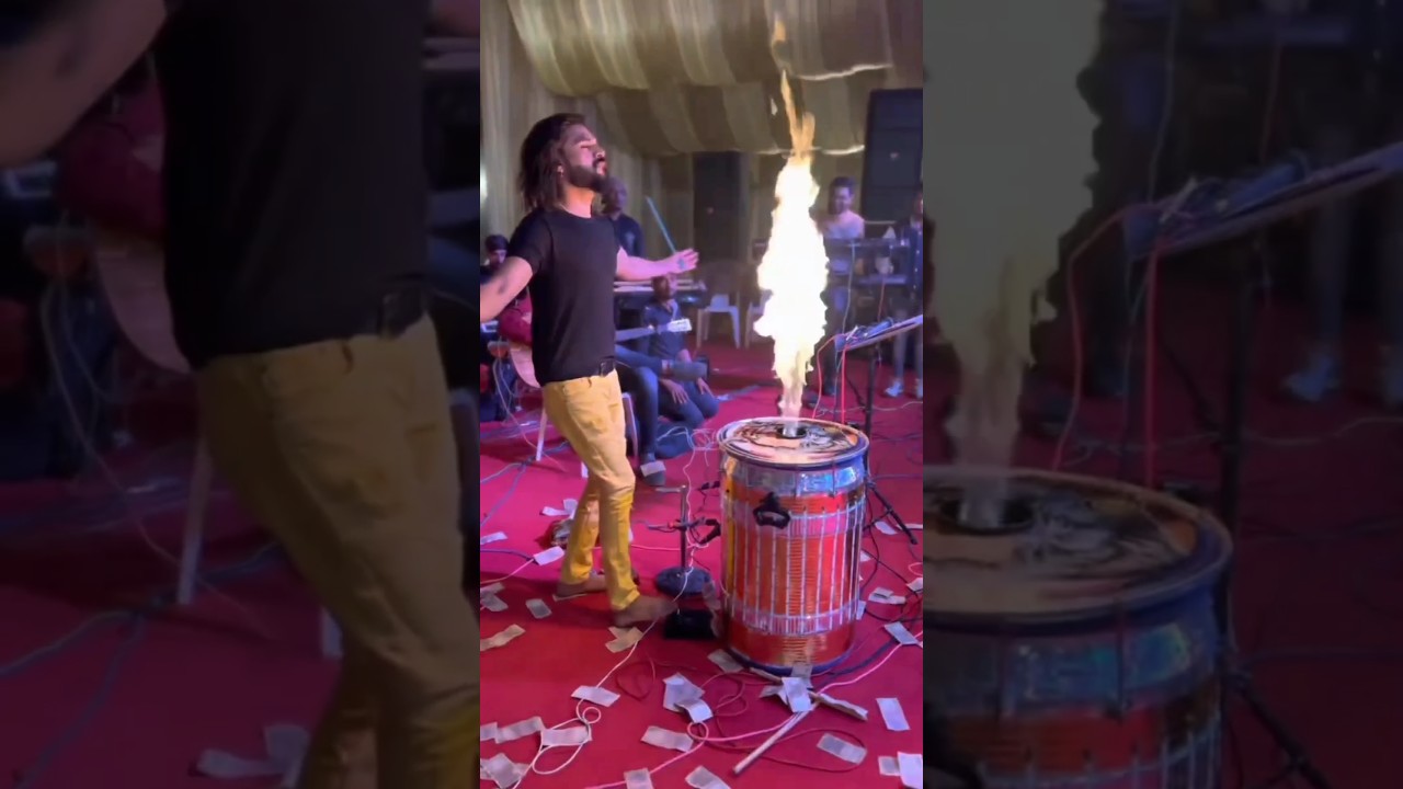 Fire 🔥Drum 🥁 By Kasam Khumbhiya In Dwarka #trending #water #dream #dhol #kasamkhumbhiya #viralshort