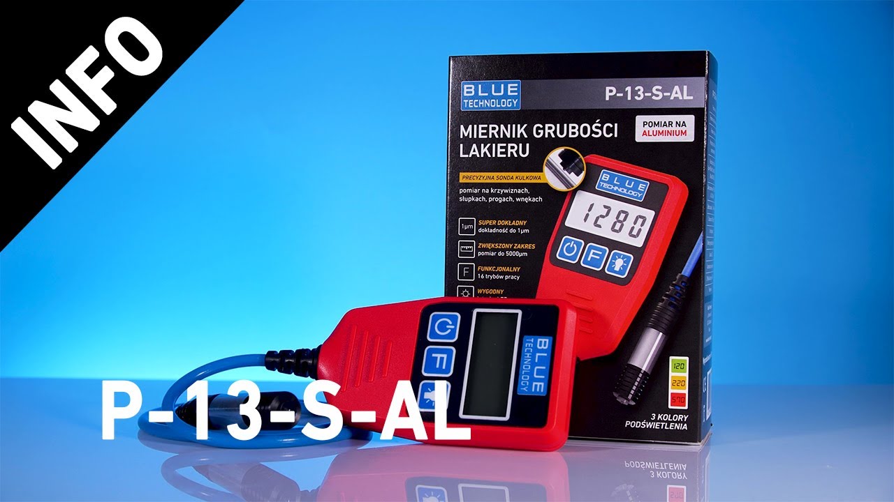 Miernik lakieru P-13-S-AL z sondą kulkową prezentacja wideo