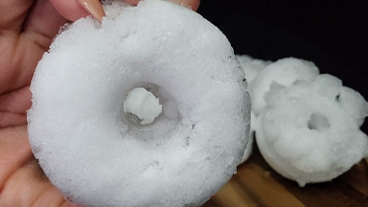 REFROZEN CHICK-FIL-A ICE DONUTS WRAPPED IN POWDERY ICE | #iceeating #asmr #asmrice