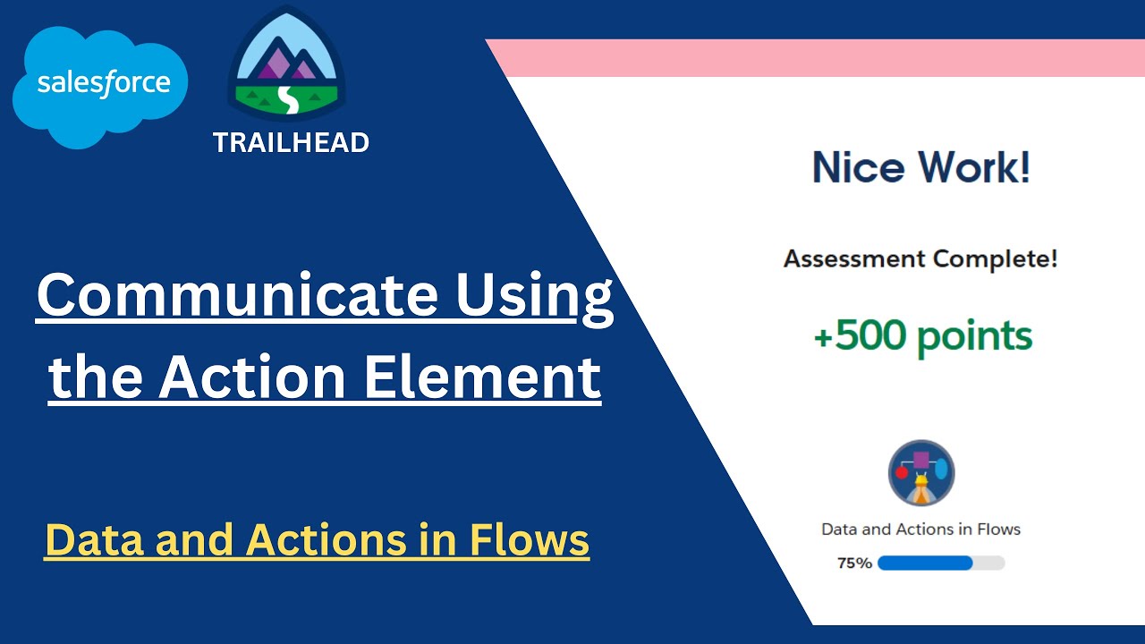 Communicate Using the Action Element | Data and Actions in Flows | Trailhead / Salesforce