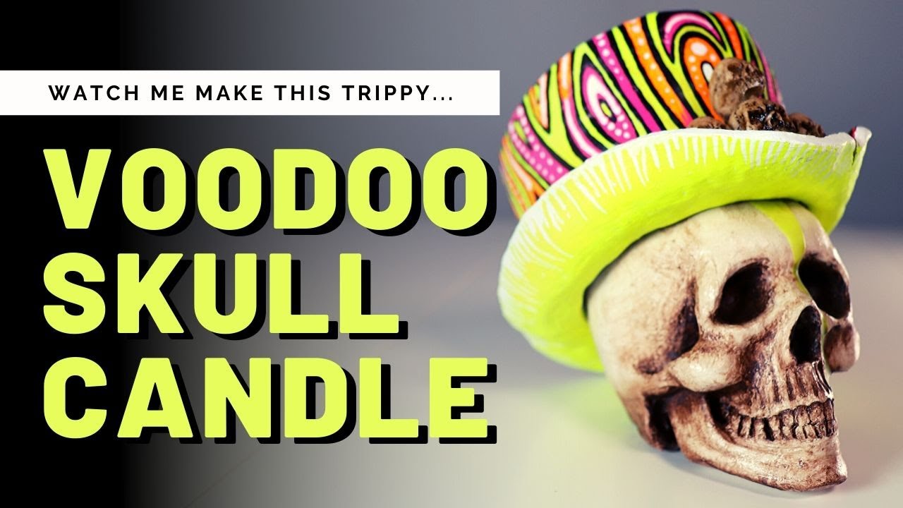 AIR DRY CLAY tutorial easy | Voodoo Skull Candle 💀