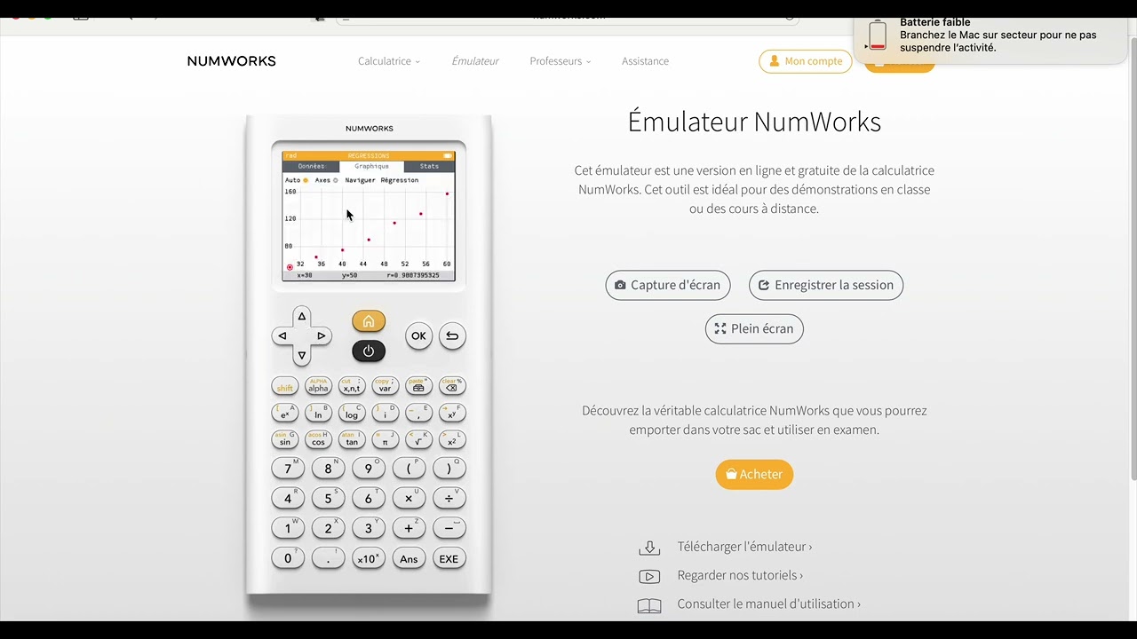 ajustement affine avec numworks