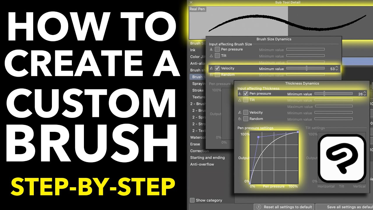 How to Create a Custom Clip Studio Paint Brush - Easy Tutorial