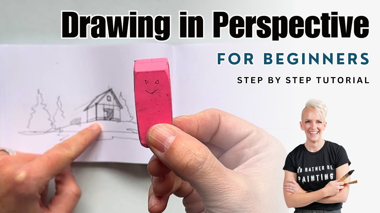 ПРОСТАЯ 2-точечная перспектива — Вверх по холму — Рисование амбара