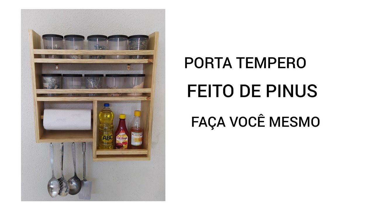 PORTA TEMPERO DE MADEIRA FAÇA VOCÊ MESMO