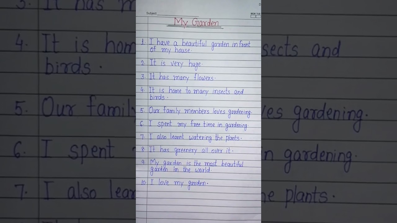 My garden 🏡 l Essay on My garden #youtube #essay #essaywriting #mygarden #shorts #short #ytshorts
