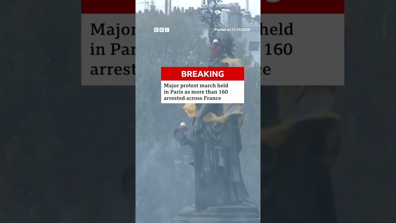 Major protest march held in Paris. #Paris #France #bbcnews