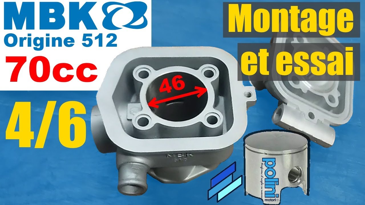 MBK 51 572 (l'origine 512 en 70cc) montage final et test