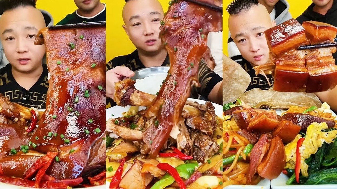 ASMR MUKBANG丨BRAISED PORK丨CAI SUM丨BRAISED ELBOWS