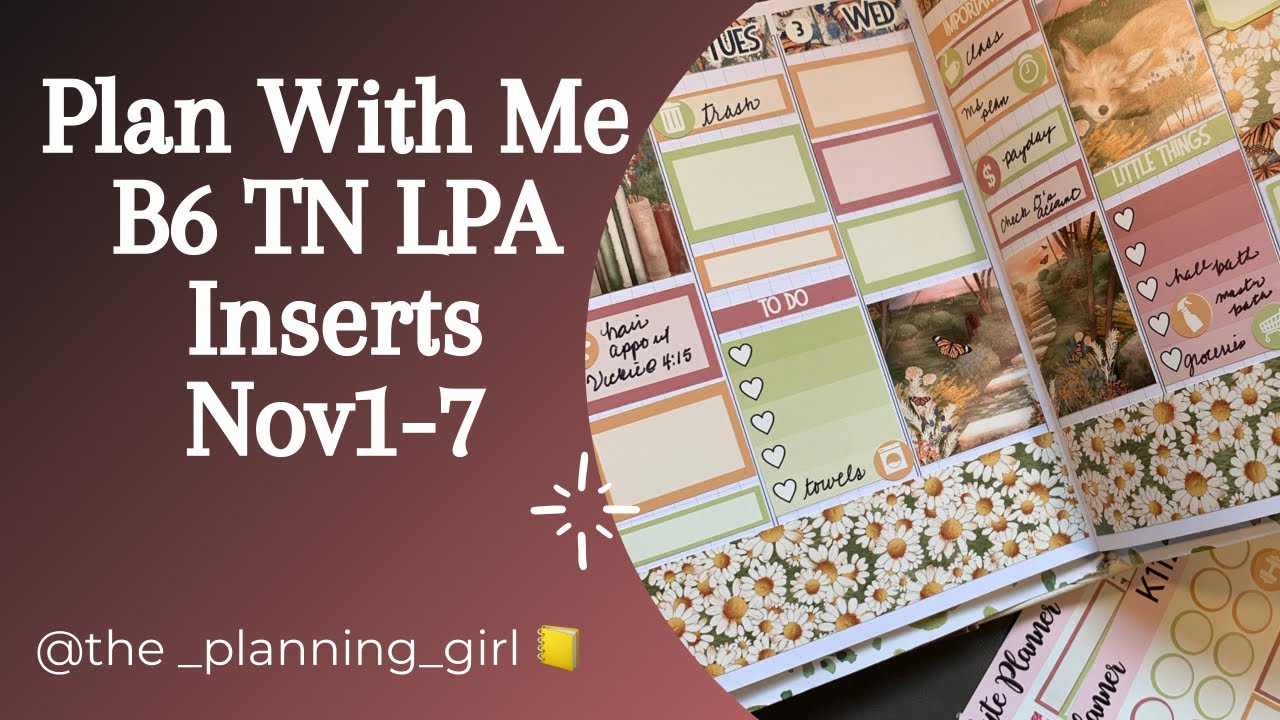 Plan With Me | LPA Inserts | Nov.1-7