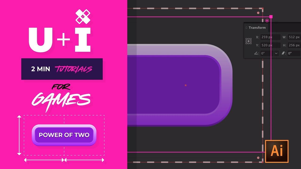 U+I 2min Design Tutorials for Games - Power of Two Optimisation in Illustrator