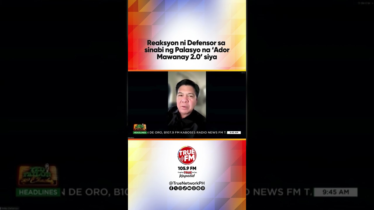 Reaksyon ni Defensor sa sinabi ng Palasyo na ‘Ador Mawanay 2.0’ siya | Ted Failon & DJ Chacha