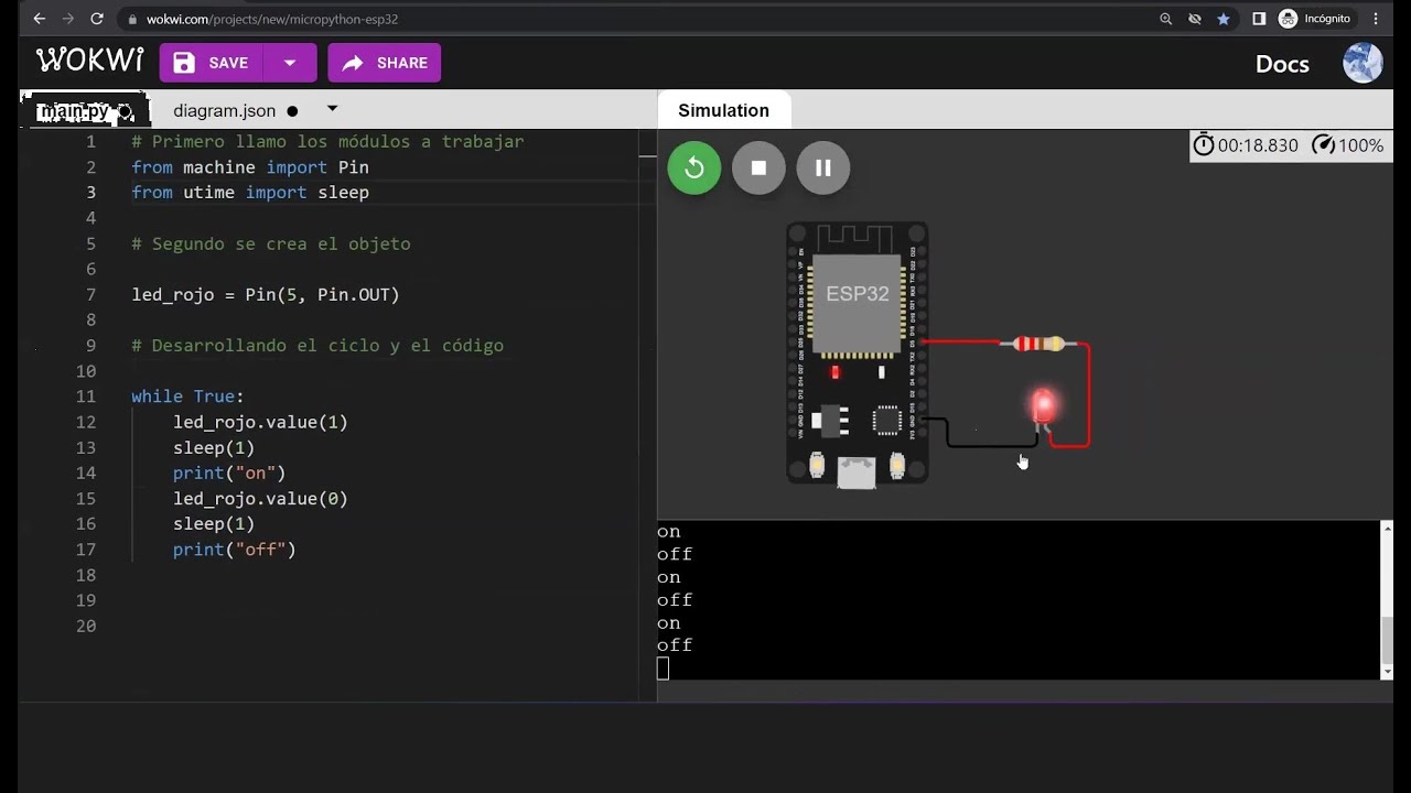 Montaje 01: Encendido de un Led en ESP32 con Python
