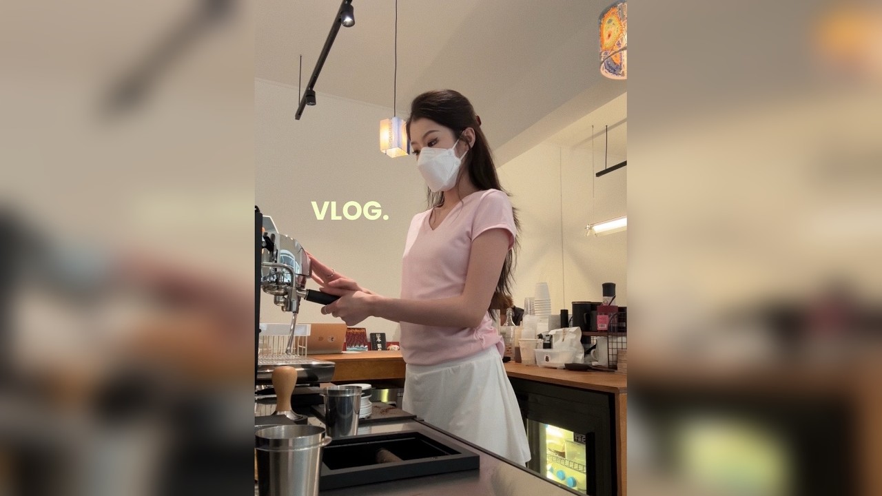 Vlog咖啡店兼职日常暴走做单的一天