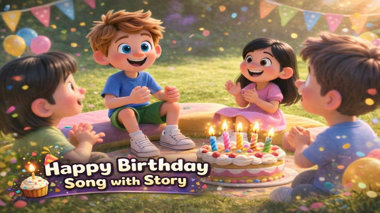 Happy Birthday Story with Song |Kids Wonder World TV | With Subtitles