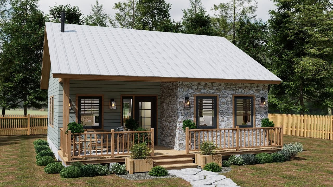 Perfectly Designed 9×9 m Small House | 2 Bedrooms + Wrap Porch