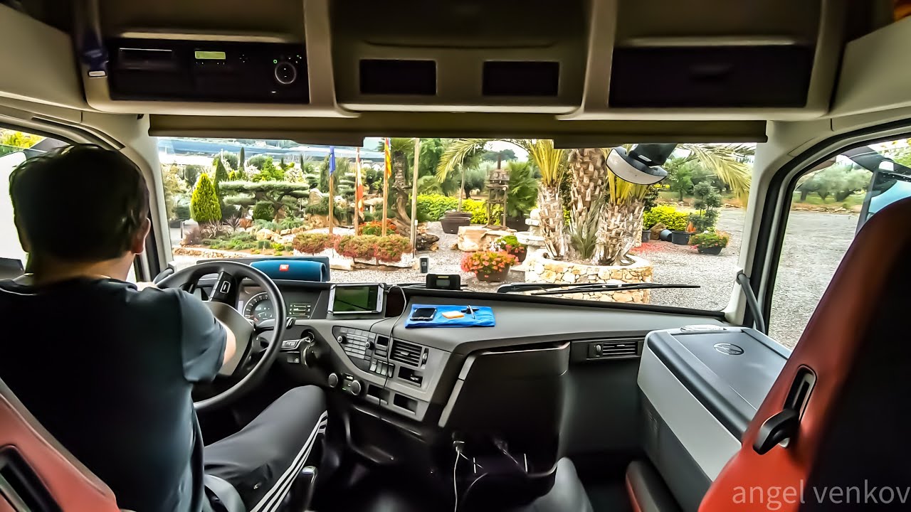 CV truck Driving Volvo fh13 500- SPAIN🇪🇸 Segorbe  cockpit view 4K(cargando palmeras en la montaña)