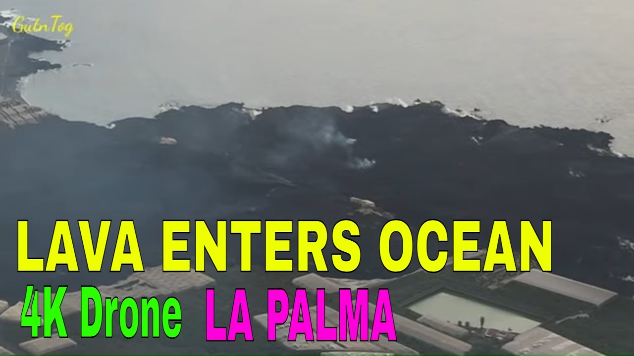 Lava reaches the Atlantic and covers #Todoque, La Palma Volcano 4K #Drone Air2S
