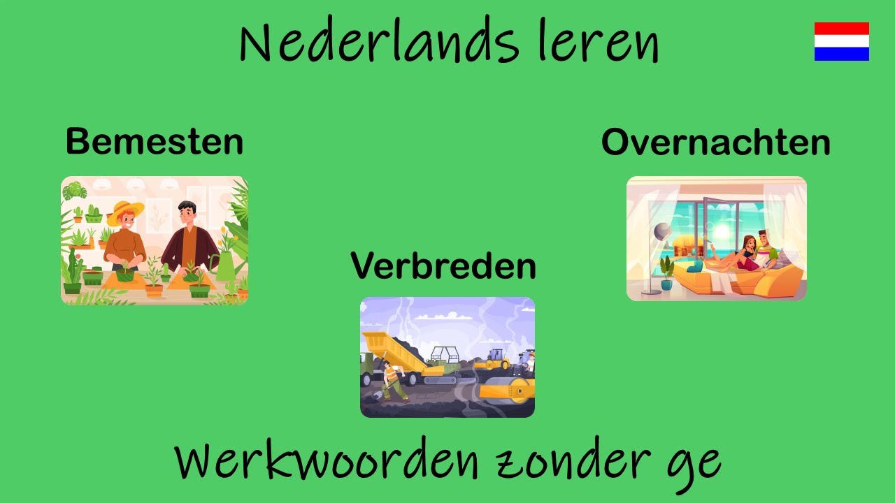 Nederlands leren; Werkwoorden zonder ge. (Les 76)
