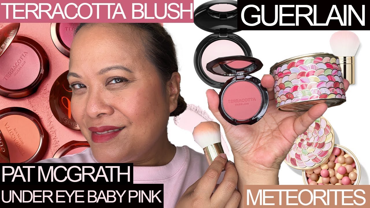 Guerlain Meteorites Amber & Brush|Terracotta Blush Deep Nude & Pat Mcgrath Under Eye Baby Pink