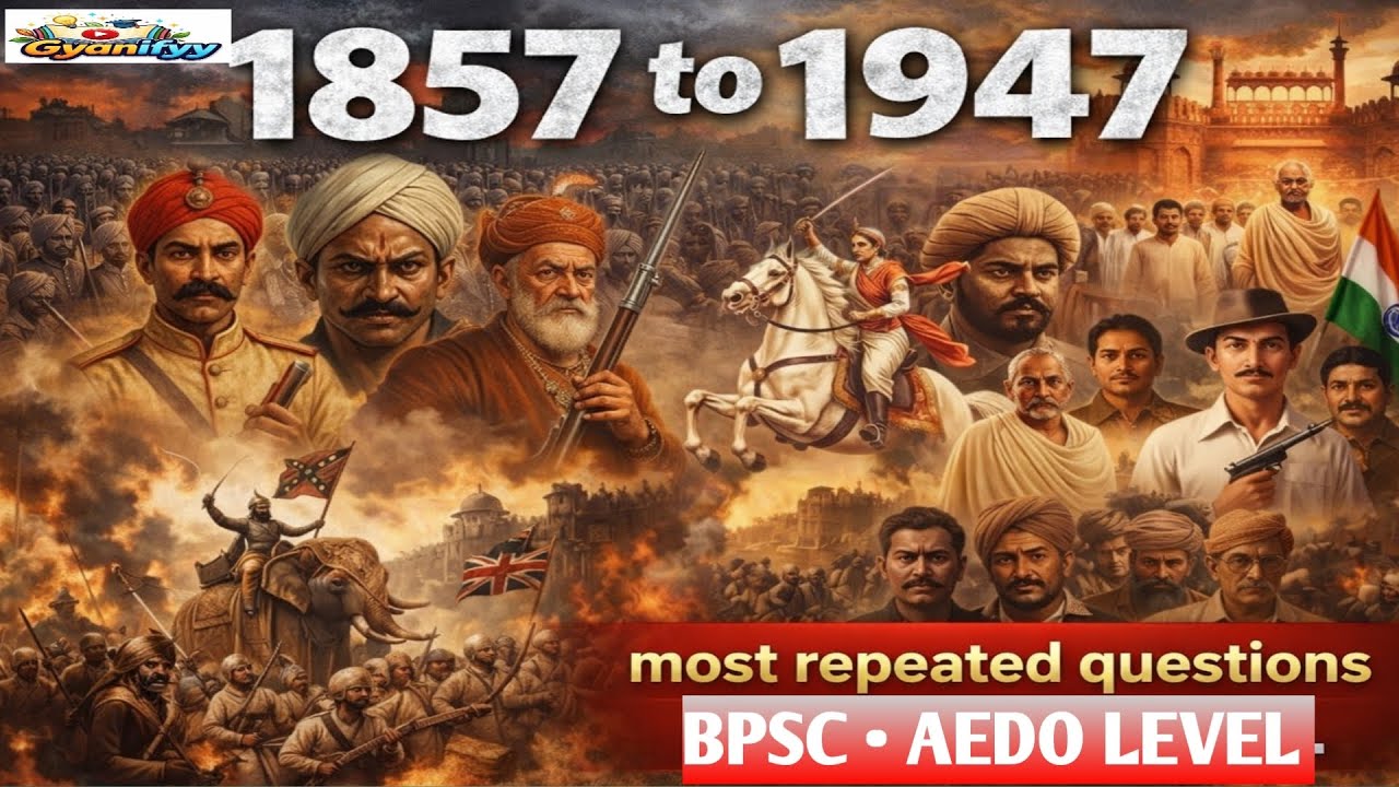 1857–1947 Modern History Most Repeated Questions | UPSC, BPSC, Bihar Police