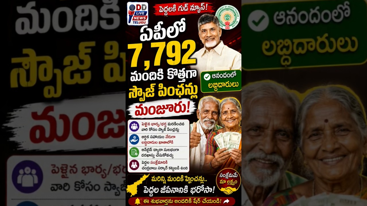 🚨 AP Govt Approves 7,792 New Spouse Pensions | Big Relief for Eligible Families!