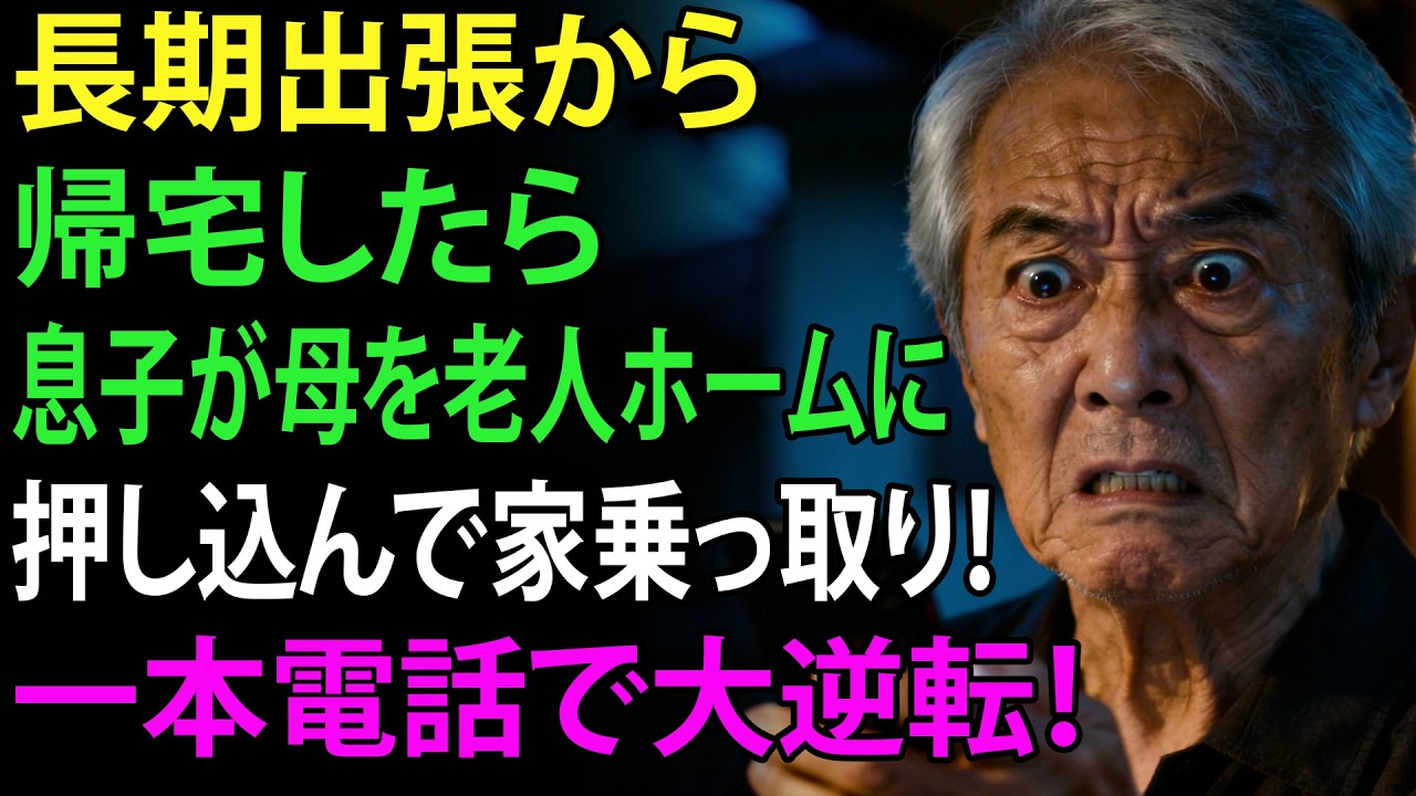 長期出張から帰ったら、息子が母を老人ホームに押し込んで家を奪おうとしていた！父親の一本電話で状況が大逆転した瞬間